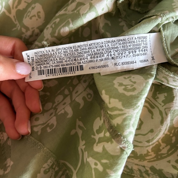 Zara Green Pleated Long Sleeve Sundress - Picture 12 of 14